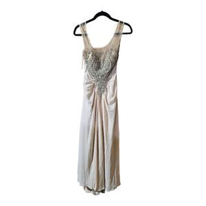 LARA Champagne Crystal Gown- Size 8